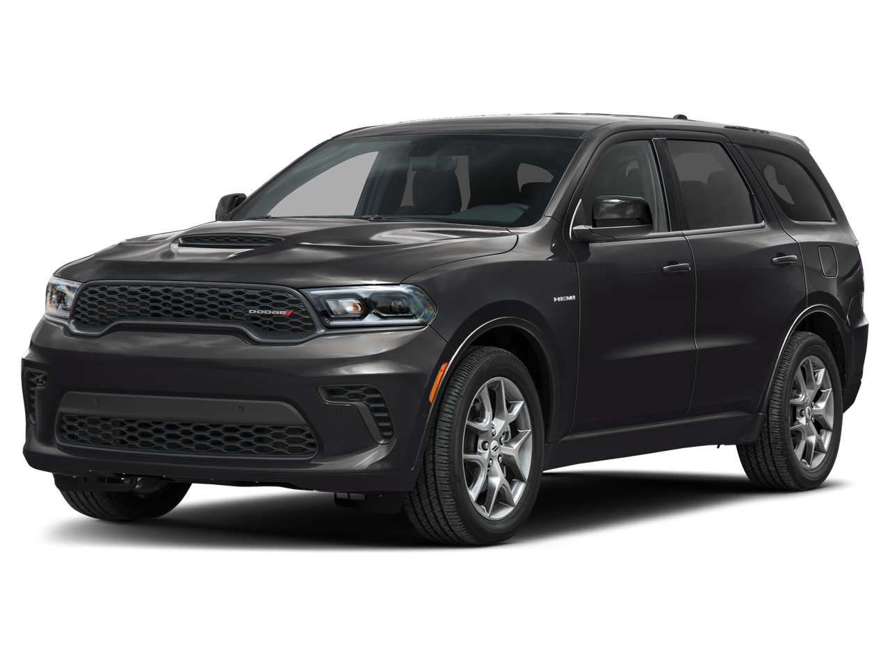 2026 Dodge Durango GT Plus HEMI V8 in Db Black Clearcoat — front three-quarter view