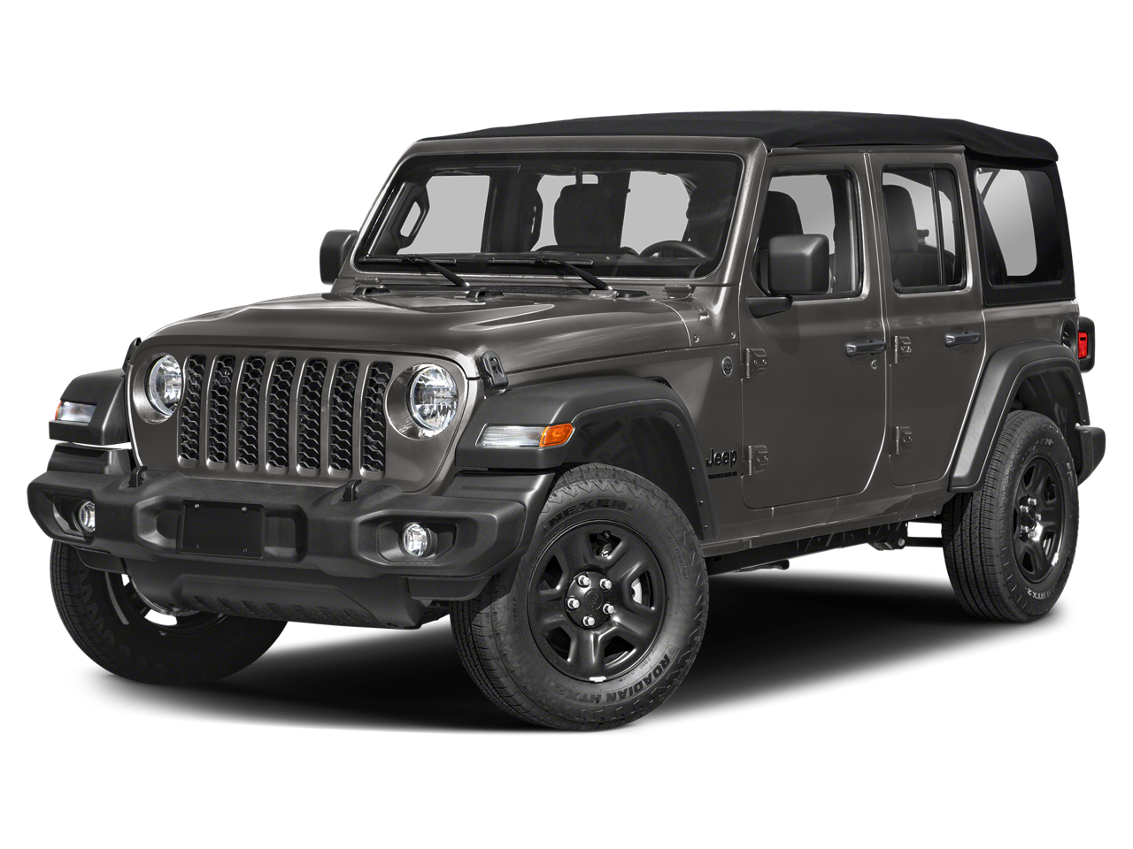 2026 Jeep Wrangler Rubicon in Granite Crystal Metallic Clearcoat — front three-quarter view