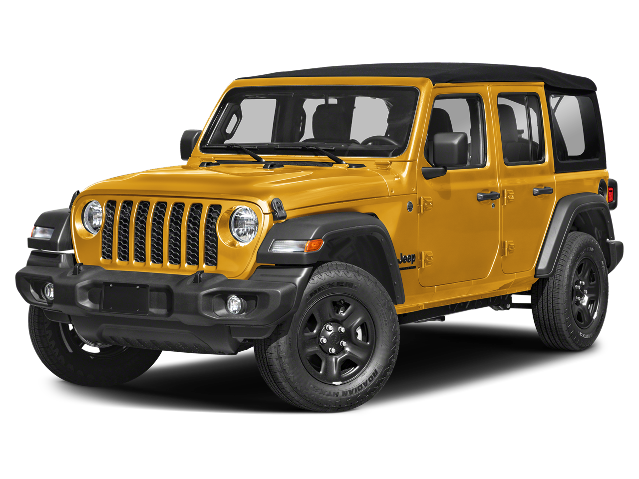 2026 Jeep Wrangler Sport S in Goldilocks — front three-quarter view