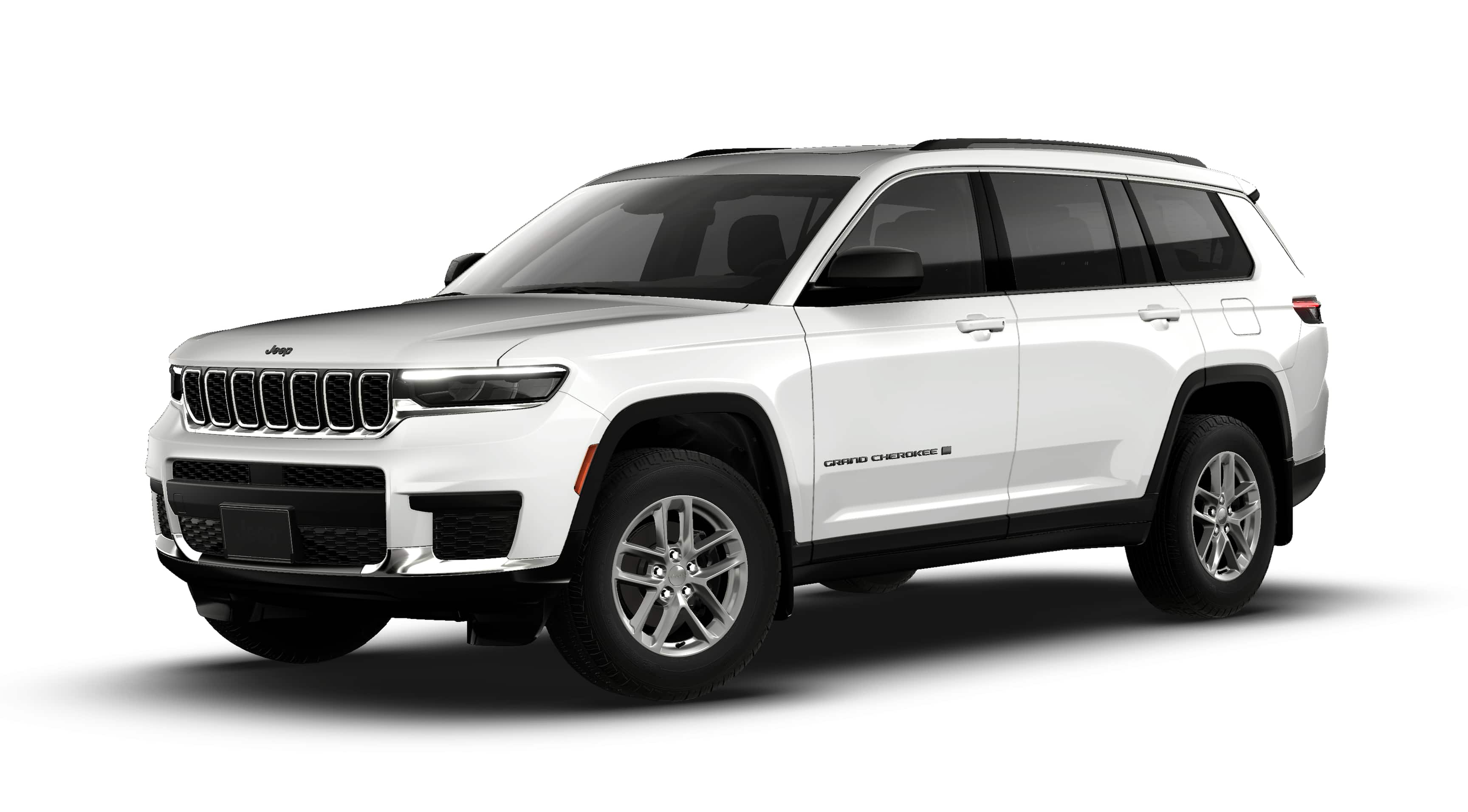 2026 Jeep Grand Cherokee GRAND CHEROKEE L LAREDO X 4X4 in Bright White Clear-Coat Exterior Paint — front three-quarter view