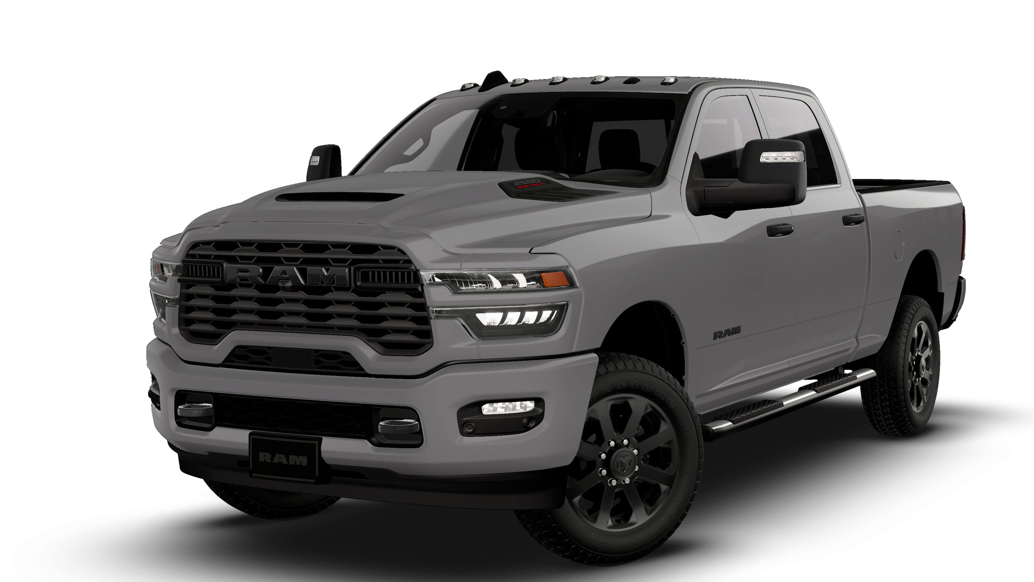 2026 RAM Ram 2500 RAM 2500 BLACK EXPRESS CREW CAB 4X4 6'4' BOX in Ceramic Gray Clear-Coat Exterior Paint — front three-quarter view
