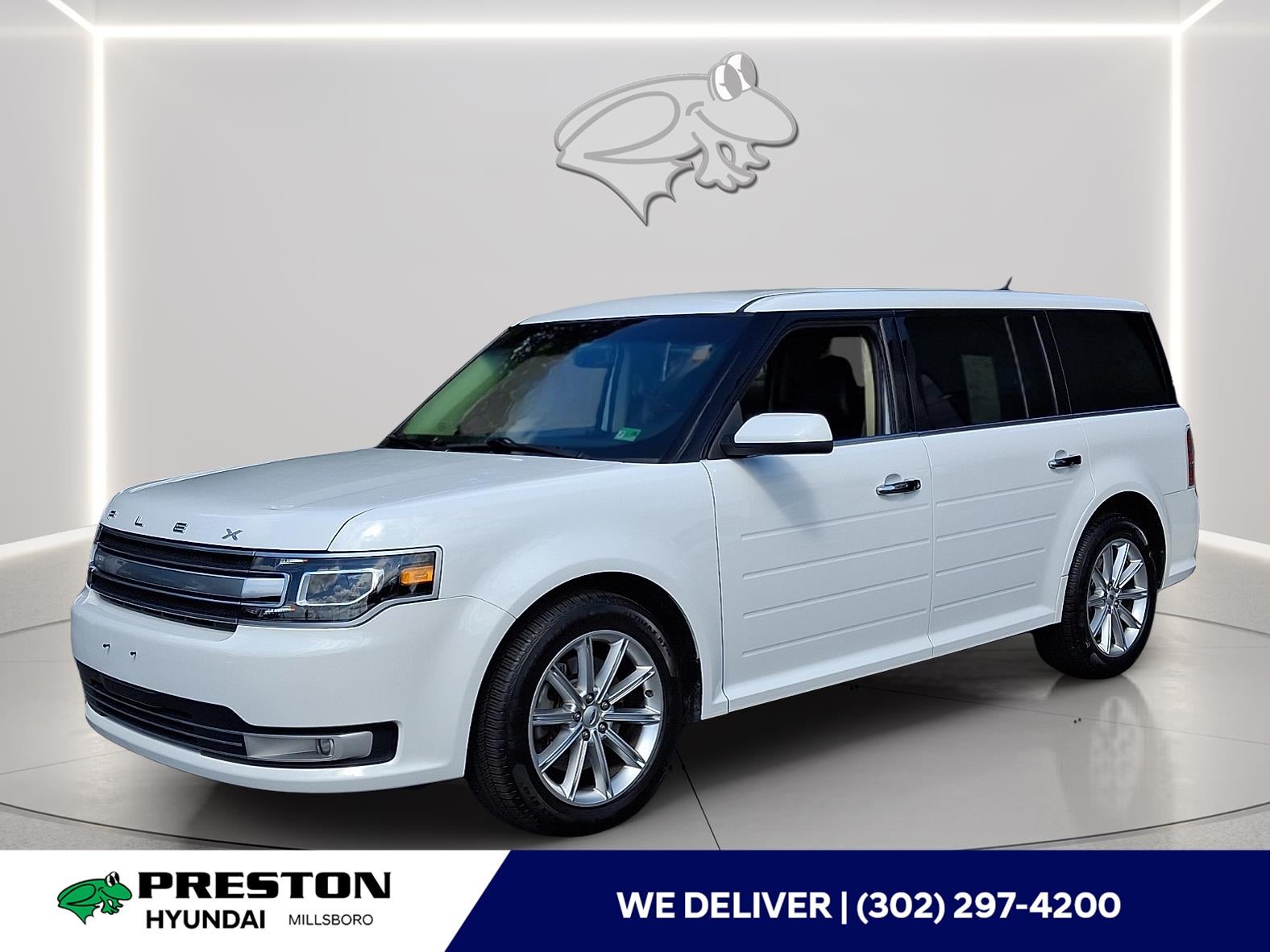 2019 Ford Flex Limited in Oxford White — front three-quarter view