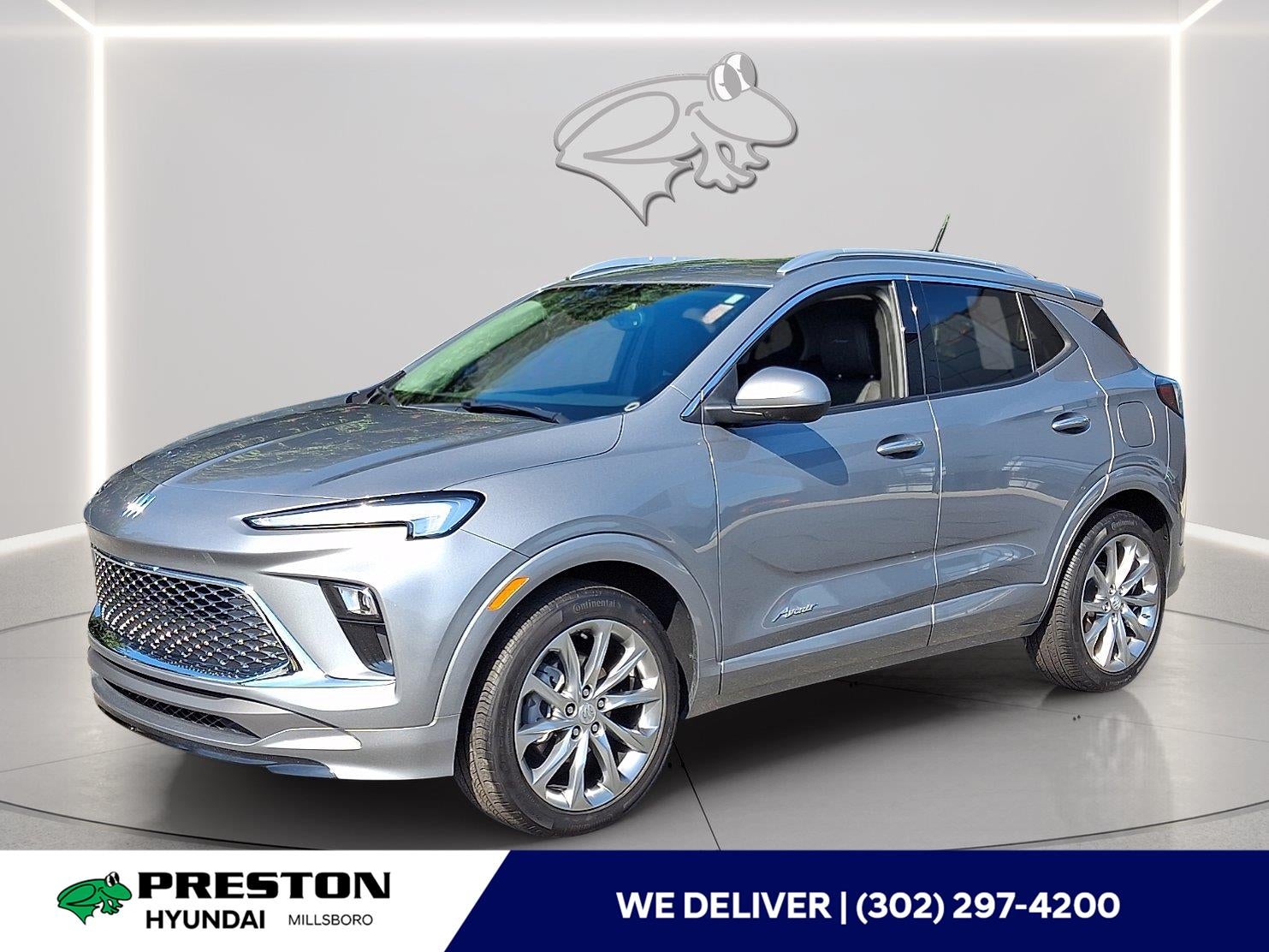 2024 Buick Encore GX Avenir in Moonstone Gray Metallic — front three-quarter view