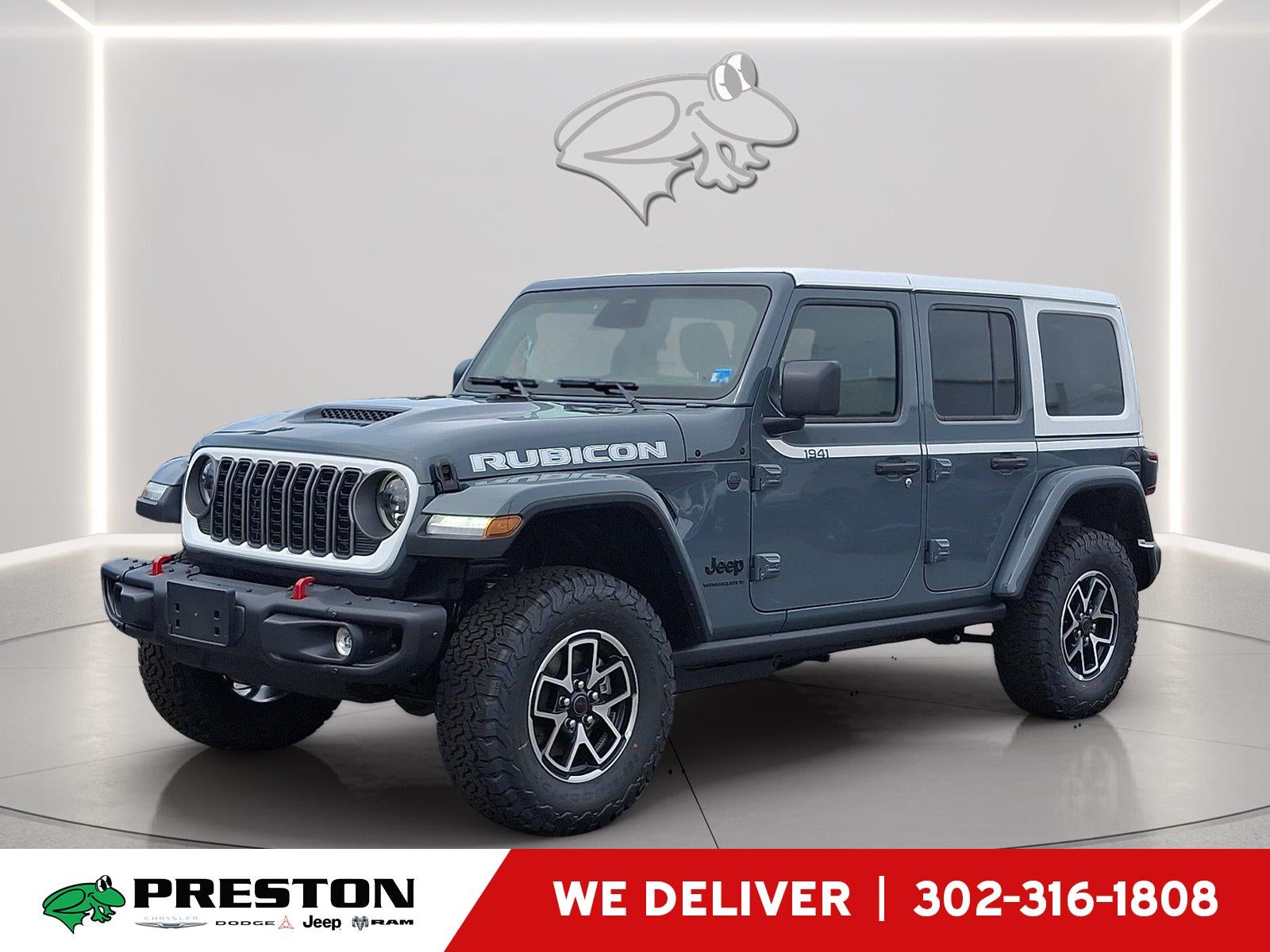 2026 Jeep Wrangler Rubicon in Anvil Clearcoat — front three-quarter view