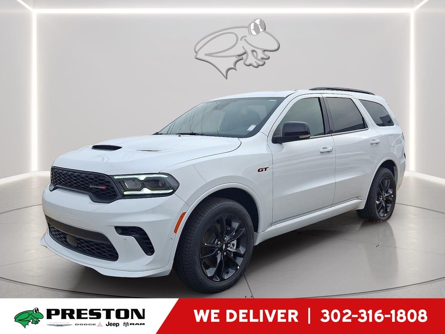 2026 Dodge Durango GT Plus in White Knuckle Clearcoat — front three-quarter view