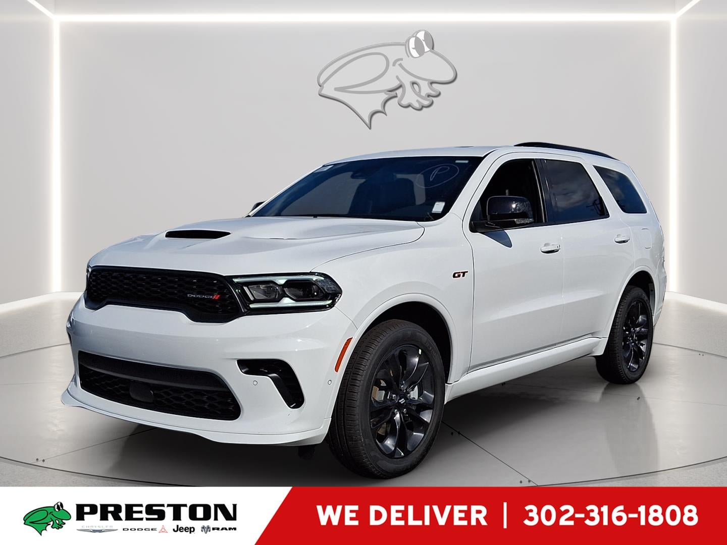 2026 Dodge Durango GT Plus in White Knuckle Clearcoat — front three-quarter view