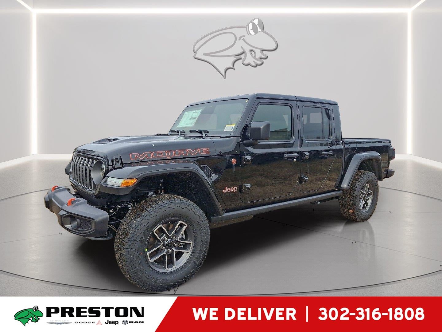 2026 Jeep Gladiator Mojave in Black Clearcoat — front three-quarter view