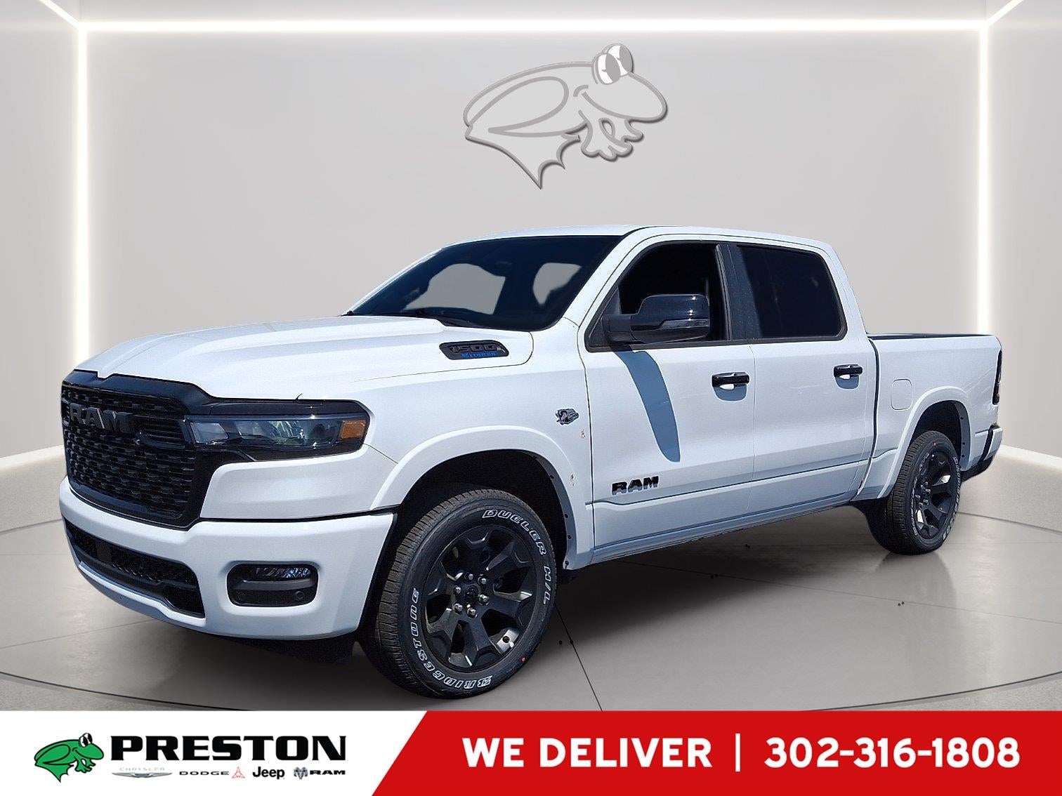 2026 RAM 1500 Big Horn in Bright White Clearcoat — front three-quarter view