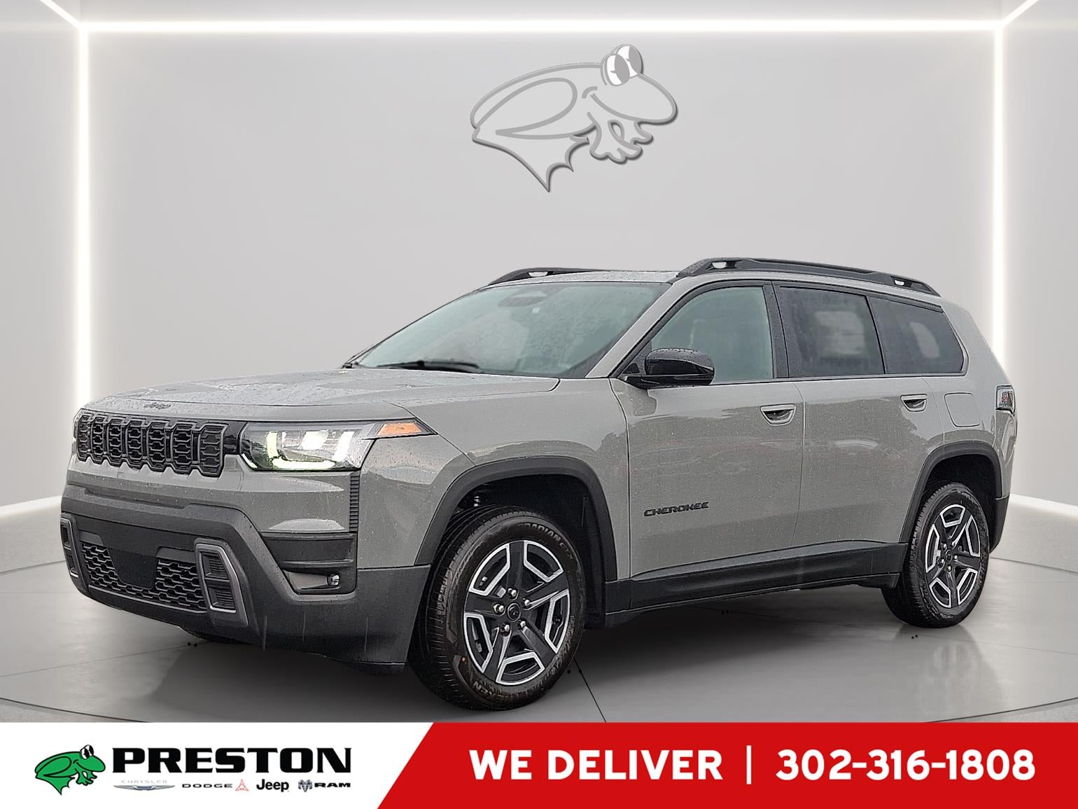 2026 Jeep Cherokee Limited in Sting-Gray Clearcoat — front three-quarter view