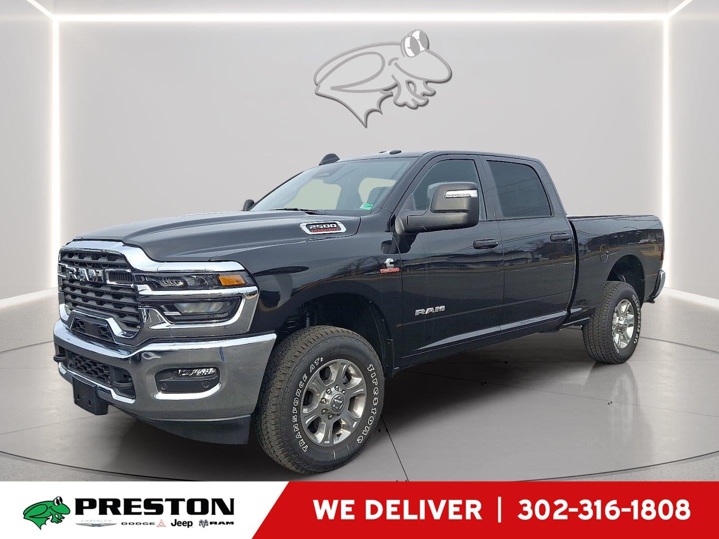 2025 RAM 2500 Big Horn in Diamond Black Crystal Pearlcoat — front three-quarter view