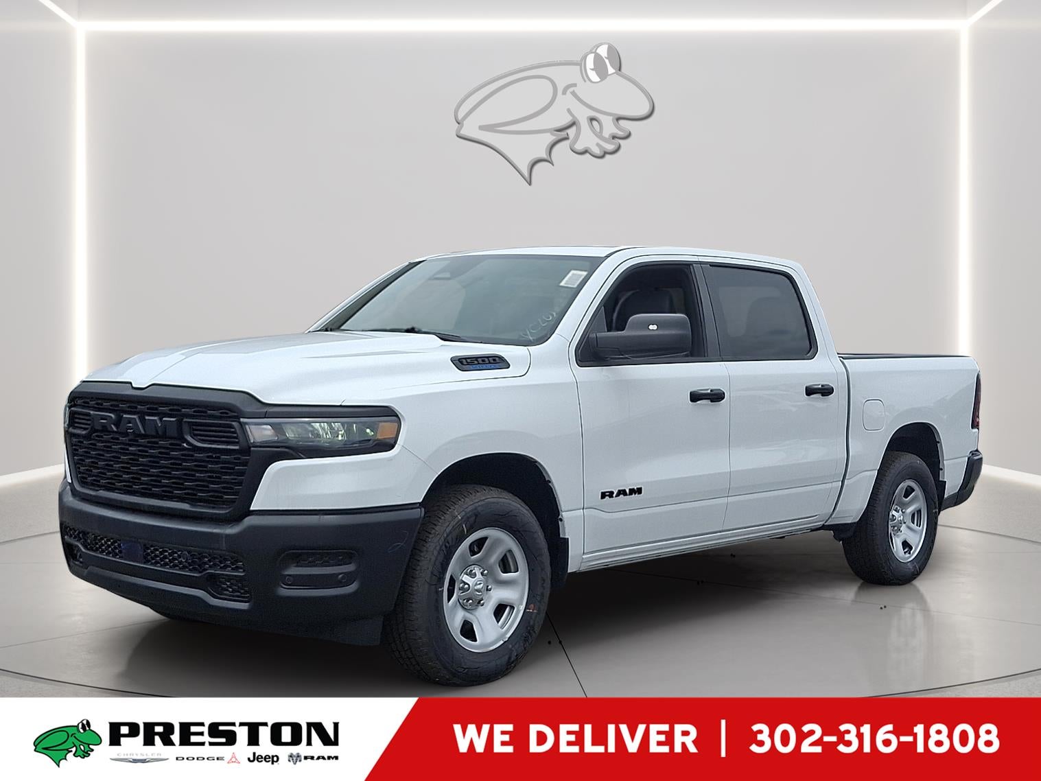 2026 RAM 1500 Tradesman in Bright White Clearcoat — front three-quarter view